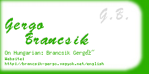 gergo brancsik business card